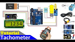 How to Make Tachometer using Arduino  RPM Meter with PNP and NPN Sensor [upl. by Grinnell]