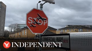 Banksy’s new art work on London street corner removed minutes after unveiling [upl. by Adnima]