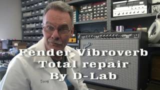 How to repair fix Vintage Fender Vibroverb tube guitar amp noise  sockets DLab [upl. by Neoma]