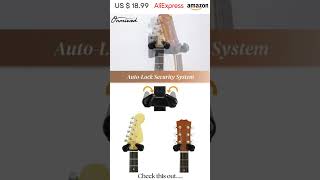 Guitar Wall Mount with Auto Lock  Perfect for Acoustic Electric amp Bass 🎸🖤 shorts trendingshorts [upl. by Sillihp925]