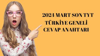 2024 SON TÜRKİYE GENELİ TYT CEVAP ANAHTARI 365 bilgisarmal ayt orijinal 3d 345 aydın karekök [upl. by Nosilla761]