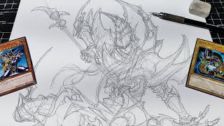 Yu Gi Oh Dark Paladin Drawing timelapse  Desenhando Paladino Negro Manga art 遊☆戯☆王 [upl. by Dudley]