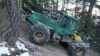 PISTE GELE DEBARDAGE EXTRÊME 1 ⚠️ TIMBERJACK 460 SKIDDER dans un mur HD METIER DE LEXTREME [upl. by Elephus550]