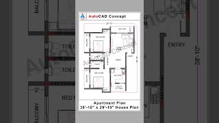 Apartment Building Plans  Modern apartment house plan  2 bedroom apartment house plans home 2d [upl. by Enomad]