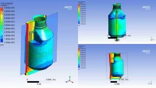 Fluid Flow Blow Molding of a cane using Anysys Polyflow [upl. by Nitza]