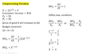 Three Measures of Consumer Welfare Compensating Variation Equivalent Variation Consumer Surplus [upl. by Nefets159]