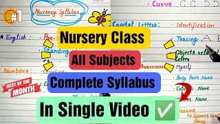 202324 Nursery Class Subjects and Syllabus COMPLETE DETAILS 🧑🏻‍🏫  RPS Teaching [upl. by Adivad]