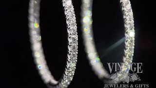 Hand fabricating “inside out” 14k white gold diamond hoop earrings [upl. by Yelnats]