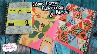 3 fáciles formas de Como forra cuadernos  Chuladas Creativas Regreso a clases DIY [upl. by Asselim]