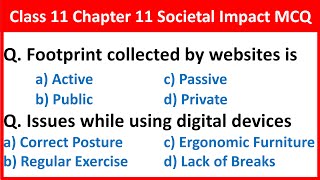 Class 11 Computer Science Chapter 11 Societal Impact MCQ Questions and Answers  Vision Academy [upl. by Gilligan]