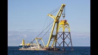 Transport and installation turbine foundations Wikinger offshore wind farm [upl. by Neral]