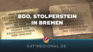 800 Stolperstein in Bremen erinnert an jüdische Familie aus Walle [upl. by Hercules307]