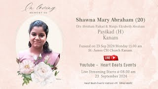 Funeral Service Live  Shawna Mary Abraham 20 Payikad HKanam [upl. by Sharron]