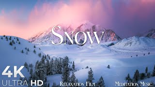 SNOW • Winter Relaxation Film 4K  Peaceful Relaxing Music  Nature 4k Video UltraHD [upl. by Wolfy472]