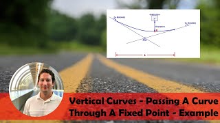 Vertical Curve  Passing Curve Through a Fixed Point Example Problem [upl. by Ennayrb]