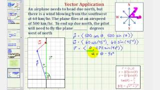 Ex Vector App  Find an Airplane Direction In The Wind To Fly Due North [upl. by Row]