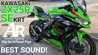 Best SOUND of Kawasaki ZX25R SE in AustinRacing SlipOn Exhaust Pipe [upl. by Acirederf]