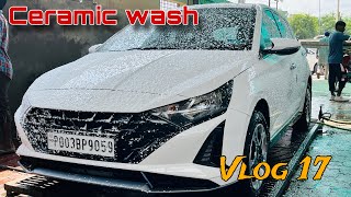 Vlog 17  Ceramic Wash Of i20 magic touch car wash [upl. by Porett477]