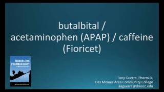 How to pronounce butalbital acetaminophen caffeine Fioricet Memorizing Pharmacology Flashcard [upl. by Mitran]