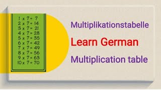 ZahlenLearn GermanMultiplication Table 7 Multiplication in German Multiplikationstabellen [upl. by Sedinoel]