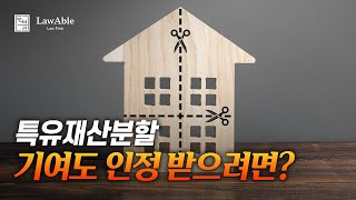 이혼 특유재산분할 기여도 인정 받으려면 [upl. by Eilraep]