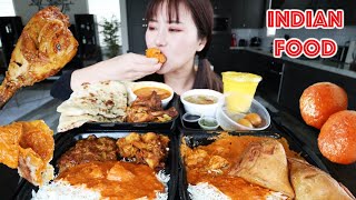 INDIAN FOOD MUKBANG 먹방 EATING WITH HANDS Tandoori Chicken amp Tikka Masala Gulab Jamun Mango Lassi [upl. by Bloomer]