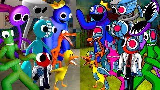 FNF Different Survivor Rainbow Friends VS All 3D Rainbow Friends  Friday Night Funkin Mod Roblox [upl. by Llerraf]