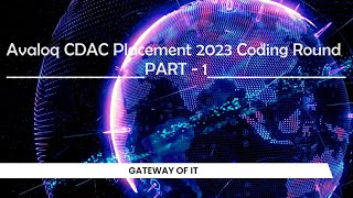 quotAvaloqquot CDAC 2023 Coding Round Questions 2023 [upl. by Swope451]