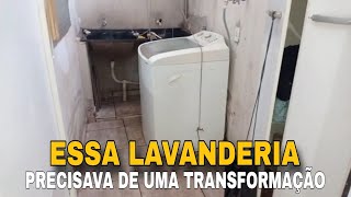 TRANSFORMAÇÃO NA LAVANDERIA SEM GASTAR NADA COM COISAS QUE JA TINHA EM CASA [upl. by Ylevol]