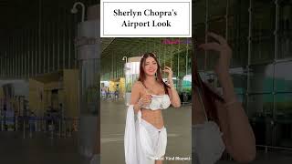 Sherlyn Chopra snapped at the airport in all white attire  Video [upl. by Morry770]