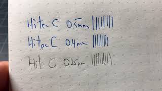 Pilot HiTecC Sizes Compared 025mm vs 04mm vs 05mm [upl. by Westland]