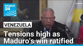 Venezuela set for new protests after Maduros win ratified • FRANCE 24 English [upl. by Kubetz]