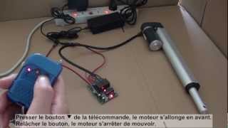 Comment utiliser kit émetteur récepteur radio 2 canaux pour commander un moteur télescopique [upl. by Nosned]