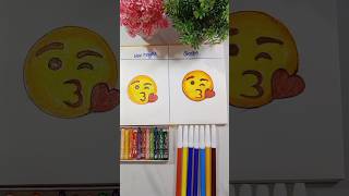 Which colour is best 👍 wax crayons colour 🆚 sketchart emojichallenge plzzsub ❤️ [upl. by Annayak]