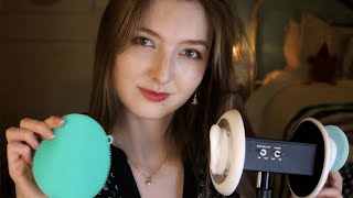 ASMR Sleepy Silicone Scrubbers amp Whispered Rambles w 3dio 💖 50k Subscriber Special [upl. by Leila]