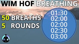 WIM HOF Guided Breathing Technique  5 Rounds 50 Breaths Advanced NO TALKING [upl. by Rayshell]