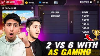 2 Vs 6 With As Gaming Pro Subscribers🤯😨 Free Fire India [upl. by Ahsinert933]