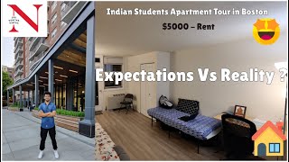 Northeastern University 5000 Apartment Tour in USA  Boston  Off Campus Housing  Indian Students [upl. by Yvor11]