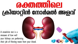 CREATININE NORMAL RANGE MALAYALAM  രക്തത്തിലെ ക്രിയാറ്റിനിൻ അളവ് [upl. by Ahsemed]