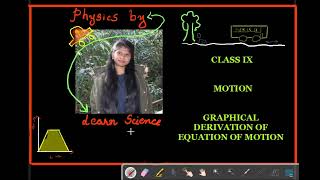 Class 9 Graphical Derivation of Equation of Motion Ch Motion ScienceCBSENCERTSCIPIX [upl. by Ahsiekit]