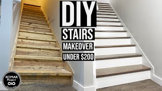 DIY Stairs Makeover for Under 200 with Full Cost Breakdown [upl. by Alahsal676]