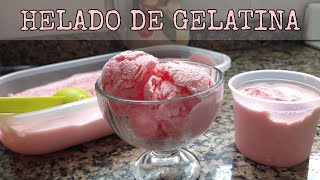 HELADO de frutilla hecho con GELATINA  Receta de helado casero super fácil  Como hacer en 3 PASOS [upl. by Rae]