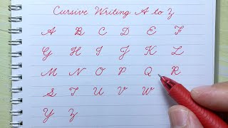 How to write English cursive handwriting ABCD  Cursive writing A to Z English Capital letters ABCD [upl. by Spanjian]