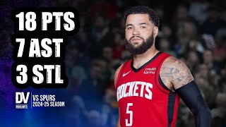 Fred VanVleet vs Spurs 18 pts 7 ast 3 stl  Oct 26 2024  Regular Season [upl. by Lenoil457]