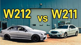 W212 E63 AMG or W211 E63 AMG comparison and review POV drive [upl. by Stacie597]