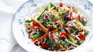 Recette  Salade de riz au thon [upl. by Viafore990]