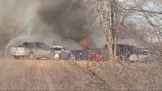 Intense fire destroys house near Earlham [upl. by Hodgkinson]