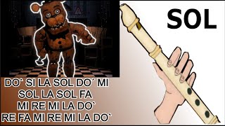 Five Nights at Freddys canción flauta dulce fácil tutorial con animación easy flute recorder [upl. by Liris]