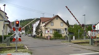 Spoorwegovergang Frickenhausen D  Railroad crossing  Bahnübergang [upl. by Amol]