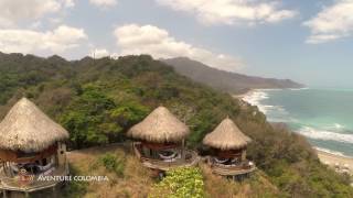 Parque Tayrona  Ecohabs Cañaveral Costa Caribe Colombia vista desde el aire Drone [upl. by Nnoj76]